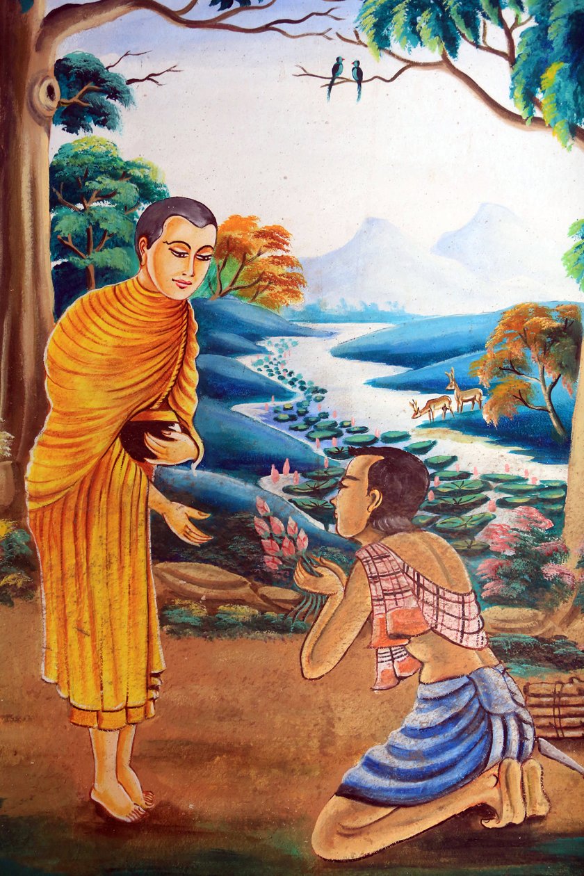 Sákjamuni Buddha élettörténetét ábrázoló festmény. Wat Naxai. Vientiane. Laosz, 20151106, Vientiane, Laosz alkotó: Unbekannt