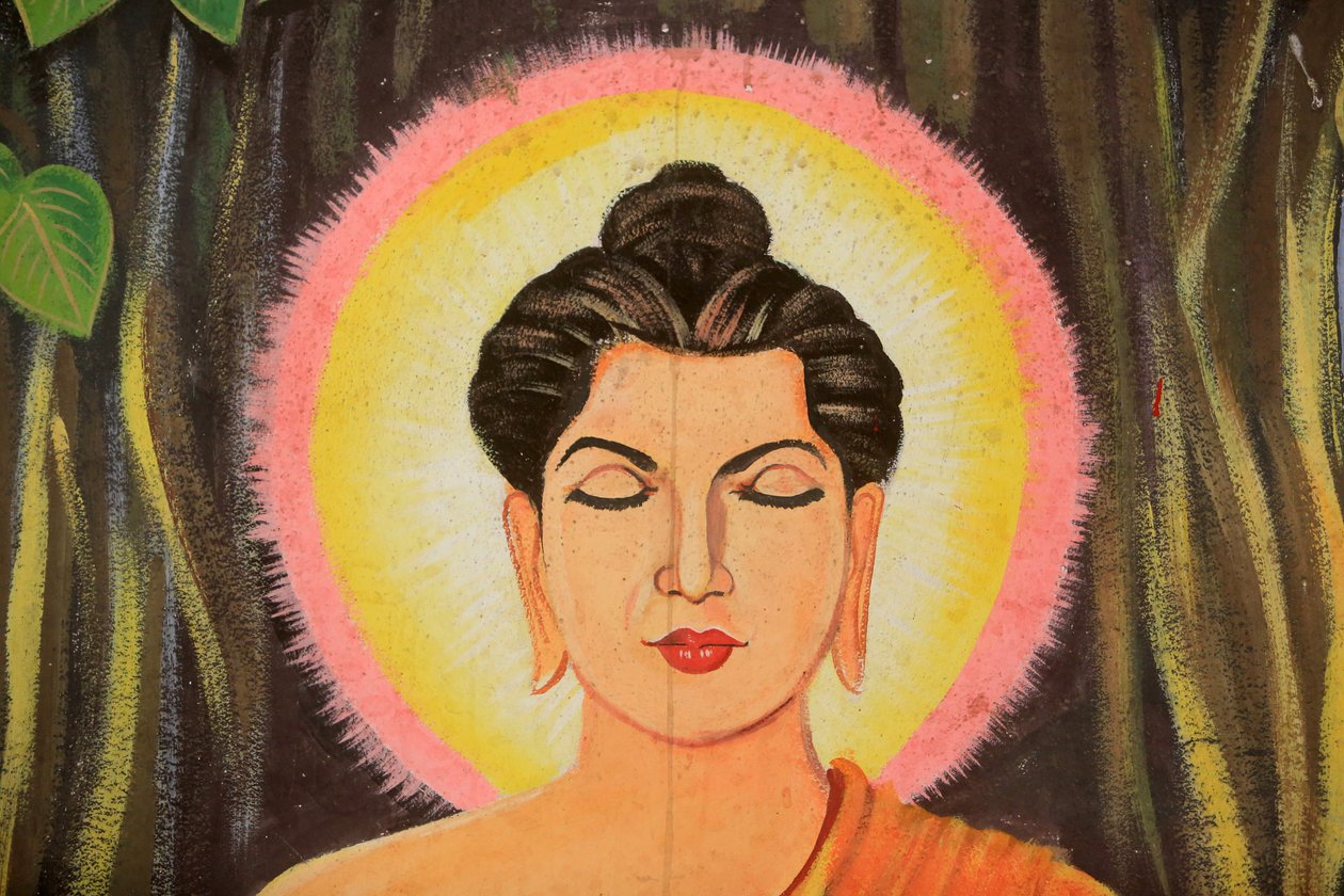 Sákjamuni Buddha élettörténetét ábrázoló festmény. Wat Naxai. Vientiane. Laosz./ Naxai. Vientiane. Laosz, 20151106, Vientiane, Laosz alkotó: Unbekannt