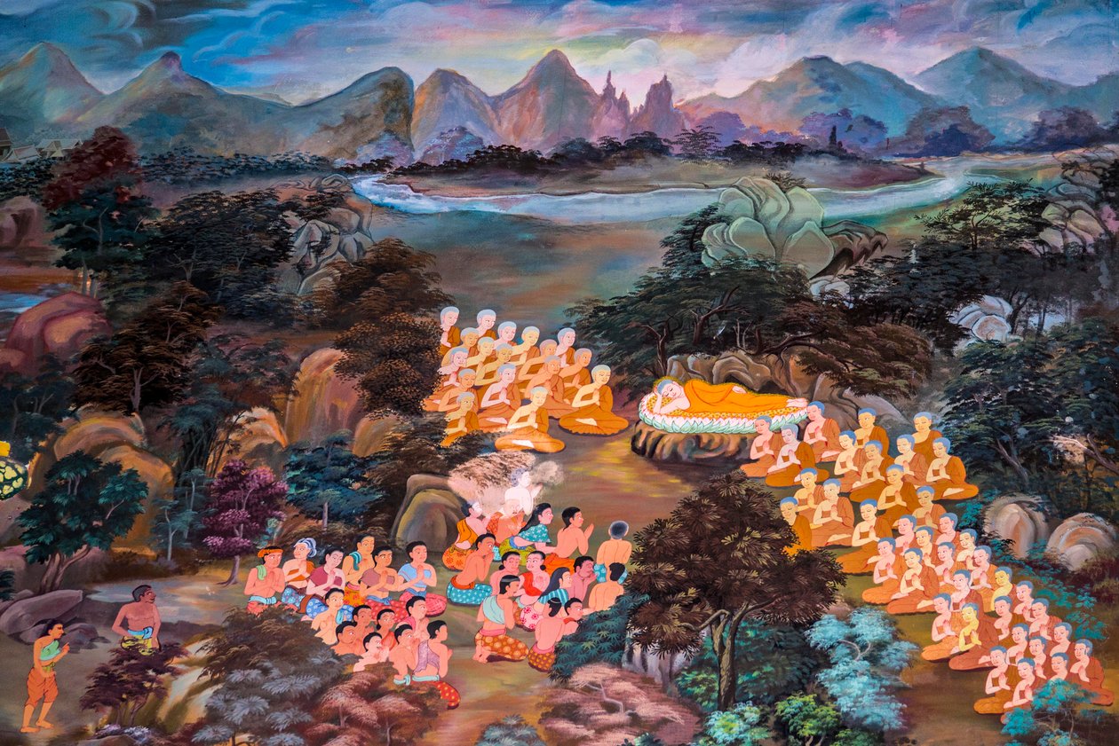Festmények falusi jelenetekről Buddhával Thaiföldön, Wat bang riang, Thub Pat/ Paintings, Wat bang riang, Thub Pat, Phang Nga, Thaiföld, Ázsia (fotó) alkotó: Unbekannter Künstler