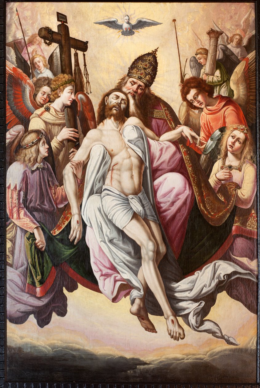 Plébániatemplom (Parochial kerk Sint-Dionysius van Lede). Belső. A kórus. Egy festmény. Feltevés. alkotó: Unbekannter Künstler