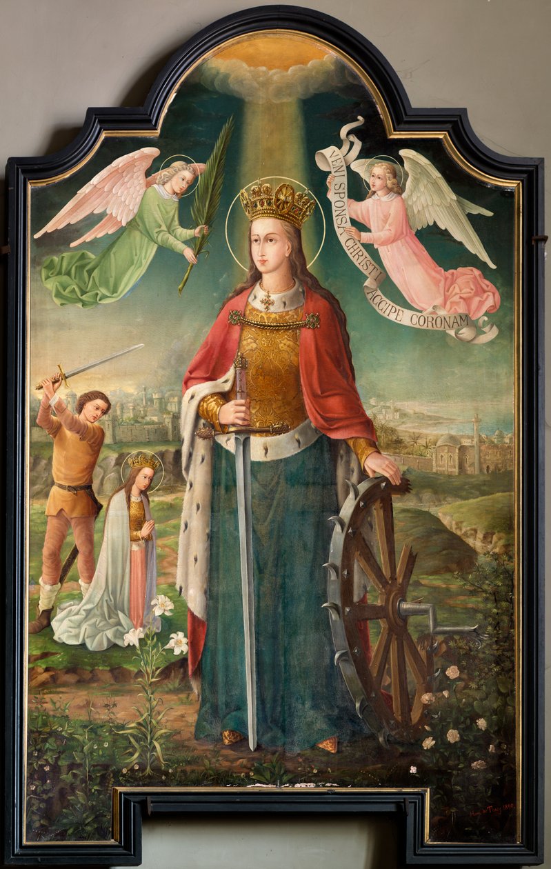 Plébániatemplom (Szent Márton plébániatemplom). festmény. Szent Katalin. Henry deTracy. alkotó: Unbekannter Künstler