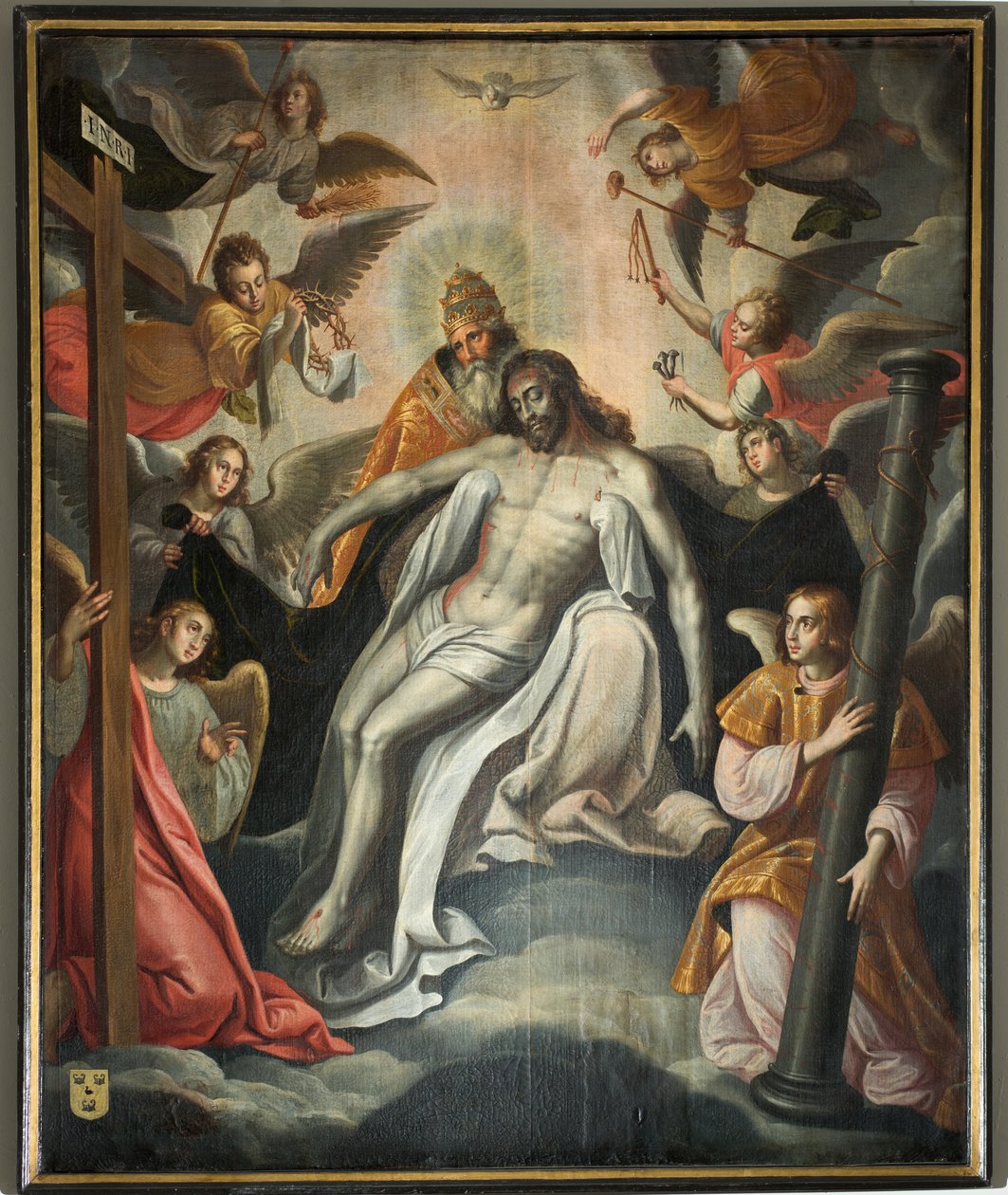 Plébániatemplom (Saint Salvator Parish Church). Belső. festmény. alkotó: Unbekannter Künstler