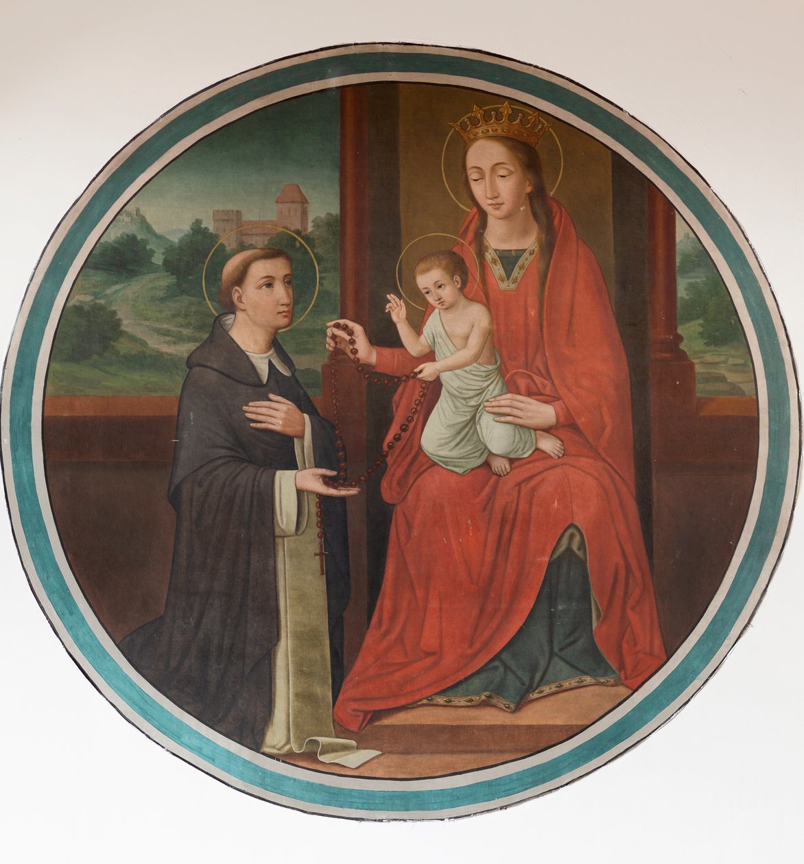 Plébániatemplom (Sint-Denijs-Boekel, Sint-Denijs plébániatemplom). északi folyosó. Egy falfestmény. alkotó: Unbekannter Künstler
