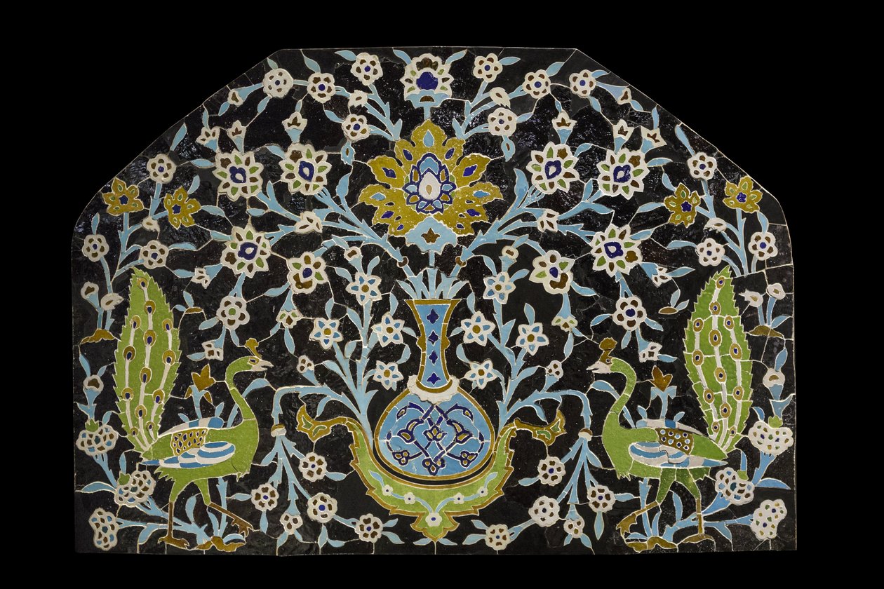 Páva panel. Irán, Iszfahán (?) alkotó: William M. Timlin