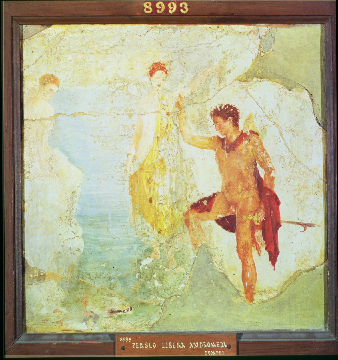 Perszeusz felszabadítja Andromédát, az Öt Csontváz Házából, Pompeji, 4. dekorációs stílus, Kr.u. 30 körül (freskó) alkotó: Unbekannt