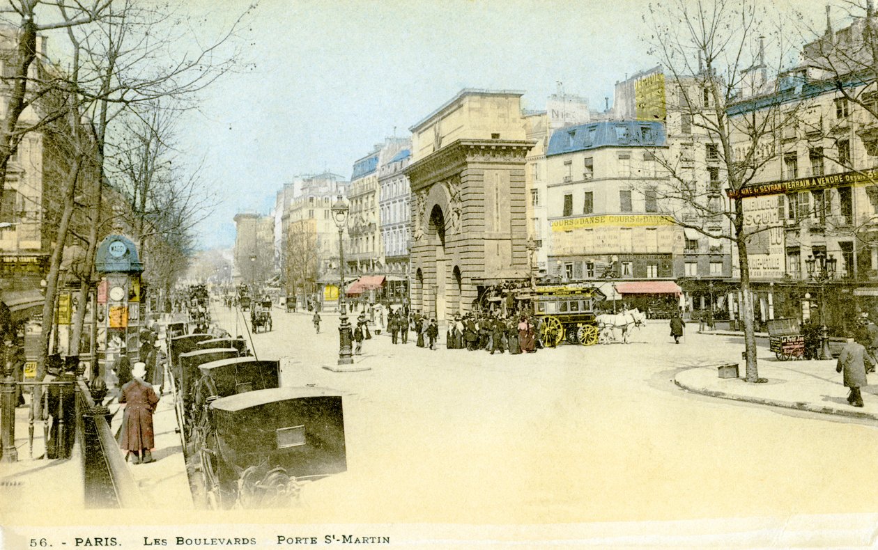 Porte Saint - Martin , Párizs, 1900 körül. alkotó: Unbekannter Künstler
