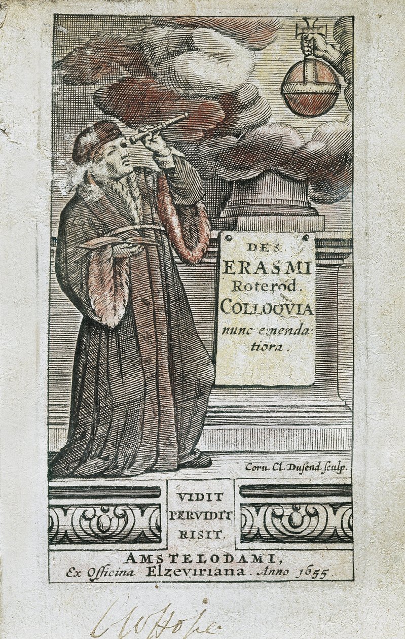 Erasmus portréja a "Colloquia" címlapján alkotó: Unbekannter Künstler