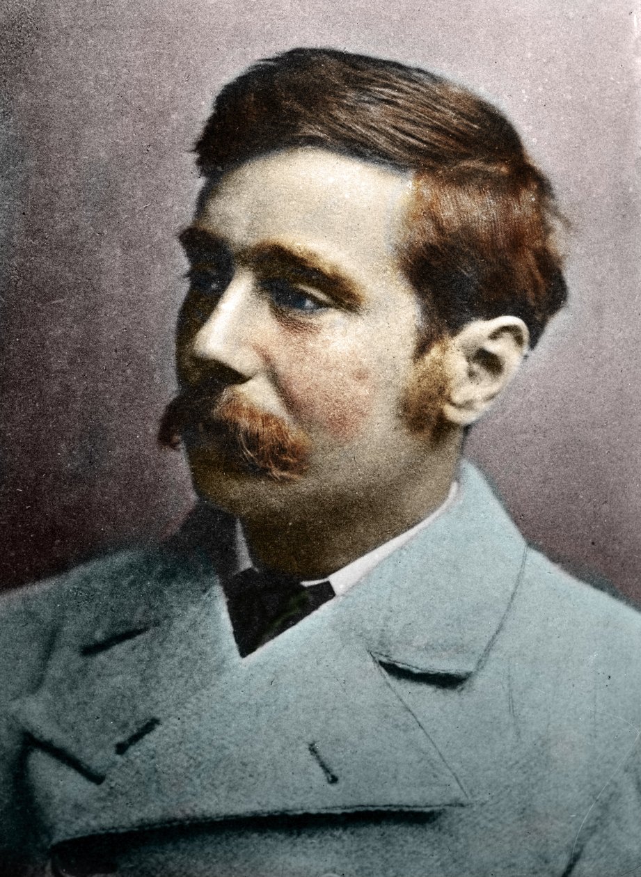 H.G. Wells portréja, 1890-1895 körül (színes fotó) alkotó: Alec Hunter