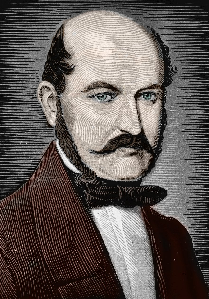Philippe Semmelweis Ignace portréja, 19. század vége (metszet) alkotó: Unbekannter Künstler