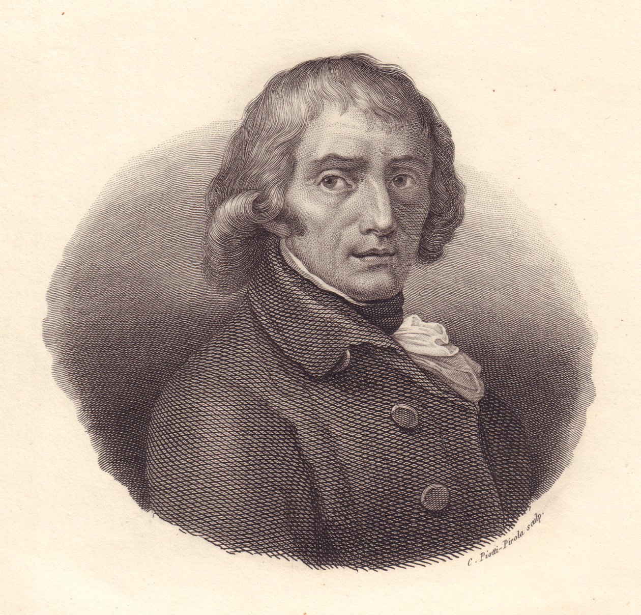 Giuseppe Parini (1729-1799) olasz költő portréja, Piotti rézmetszete Andrea Appiani rajzáról. alkotó: William M. Timlin