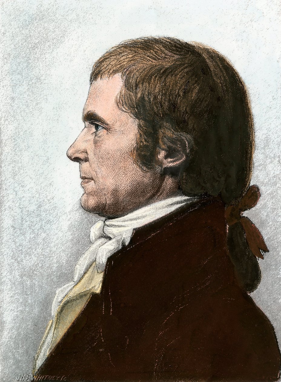 John Marshall (1755-1835) amerikai jogász és államférfi, az Egyesült Államok Legfelsőbb Bíróságának elnöke portréja. 19. századi litográfia Charles Fevret de Saint Memin (1770-1852) festménye alapján. alkotó: Unbekannter Künstler