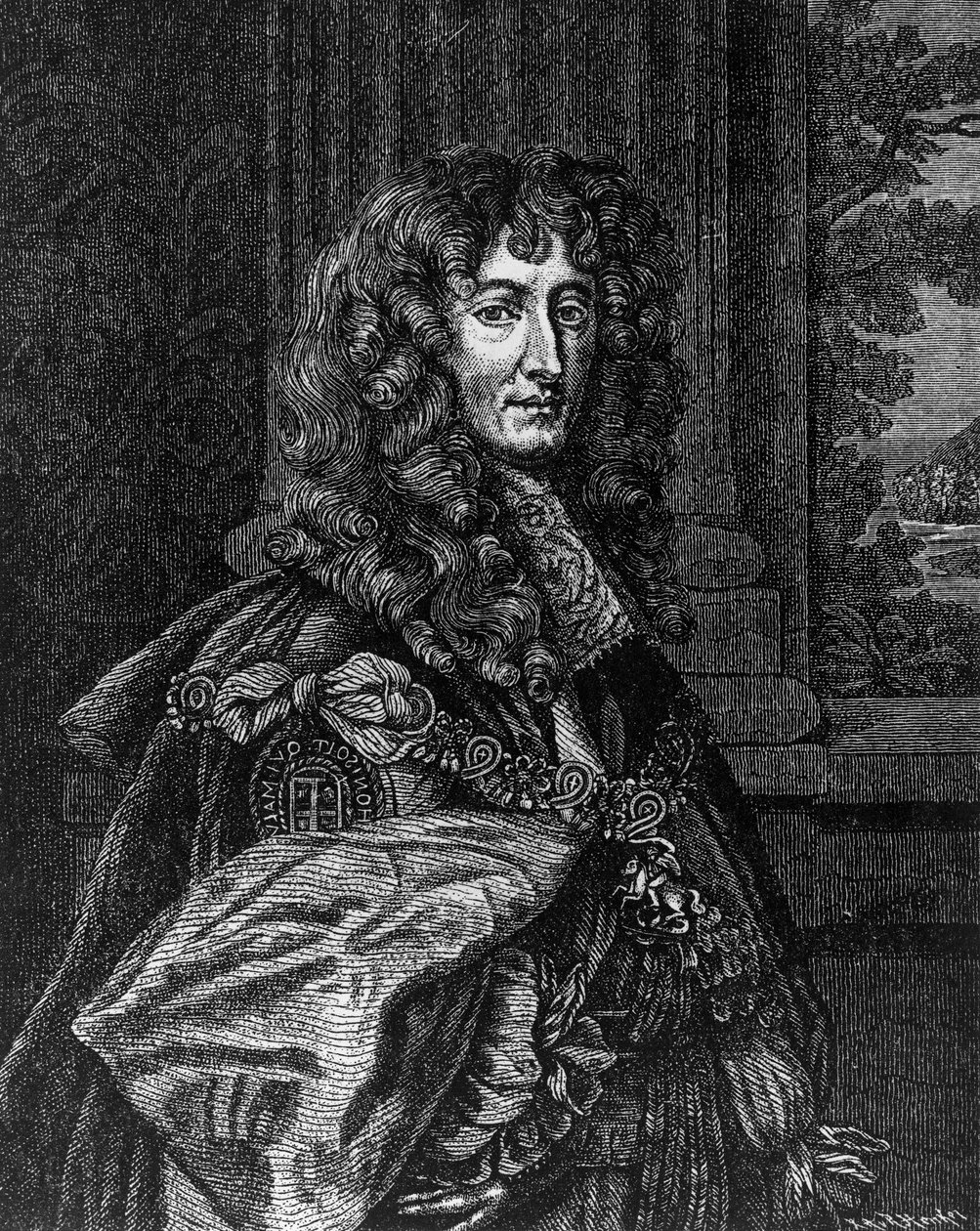 Rupert Wittelsbach rajnai herceg (1619-1682), bajor herceg, Cumberland hercege, Holderness grófja, német tábornok és admirális portréja, metszet. alkotó: William M. Timlin