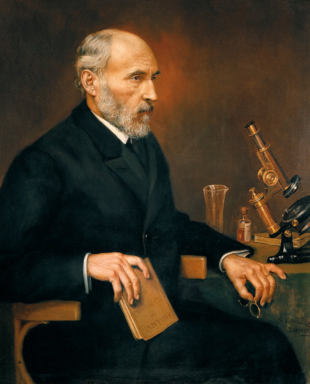 Santiago Ramon y Cajal (1852-1934) spanyol orvos, az idegtudomány atyja portréja alkotó: Unbekannter Künstler