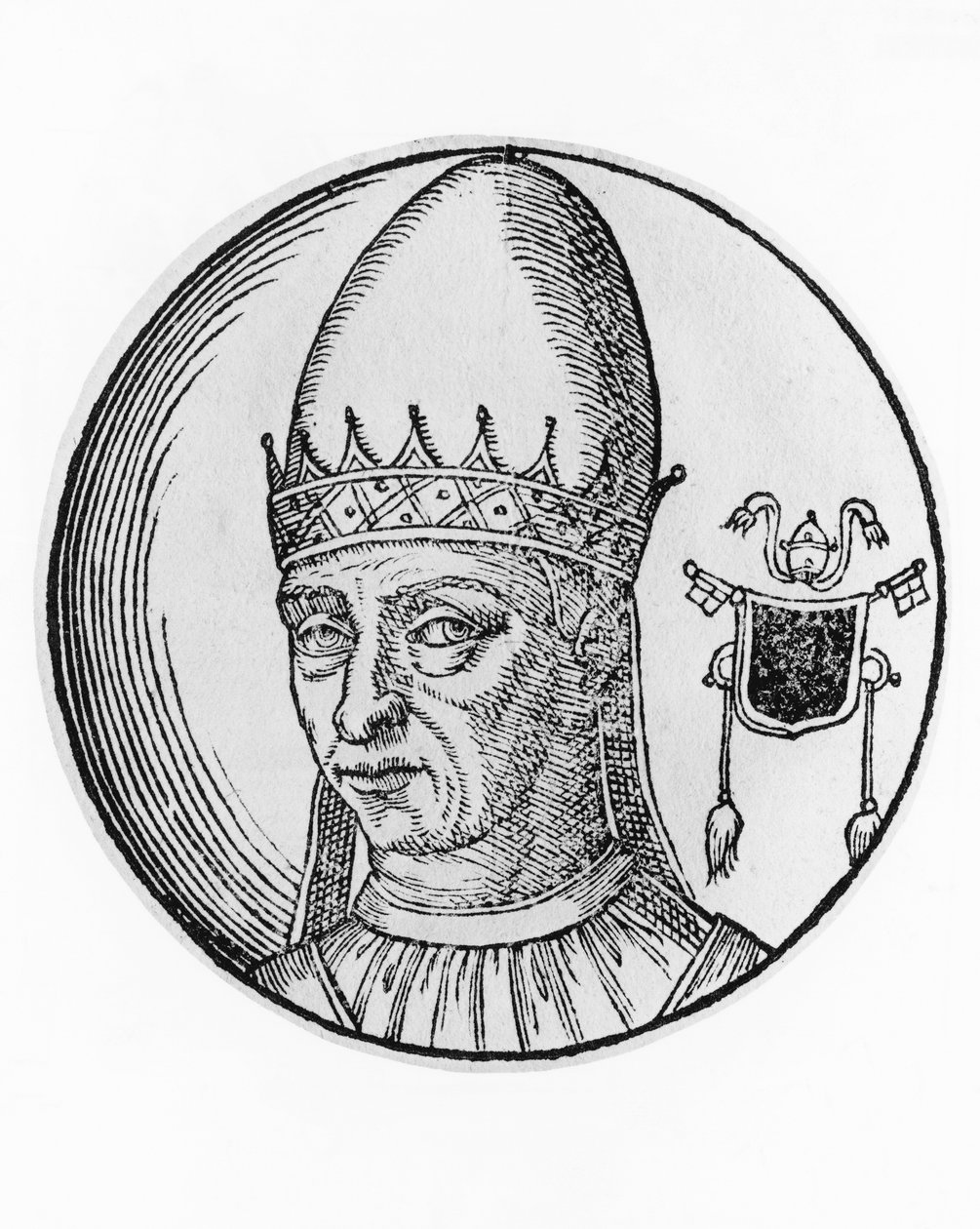III. vagy IV. István (720-772), a katolikus egyház 94. pápájának portréja 768-ból, metszet alkotó: William M. Timlin