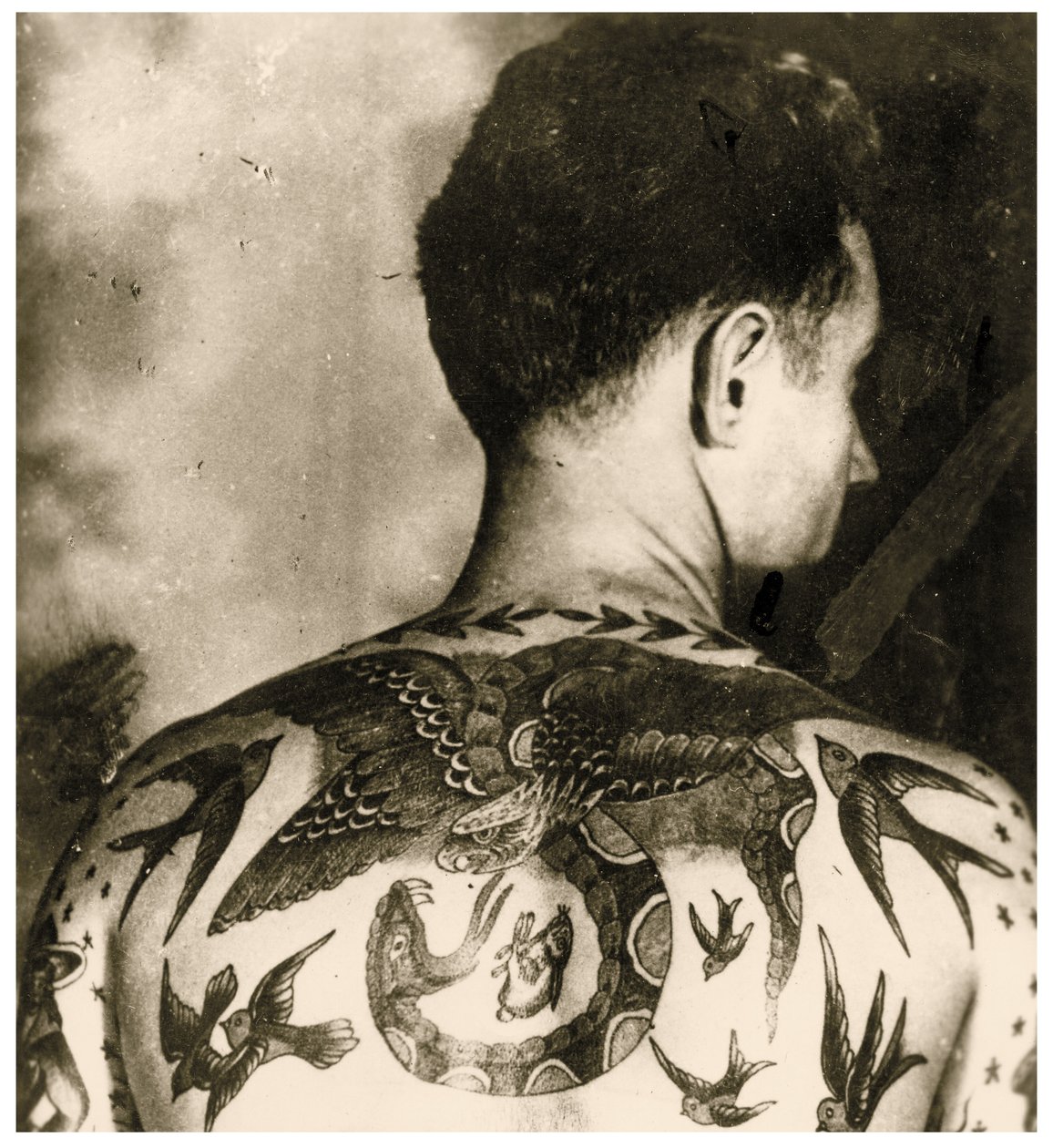 Tom Stephen portréja, tetoválta Bert Grimm, 1942 körül (fotó) alkotó: Unbekannter Künstler