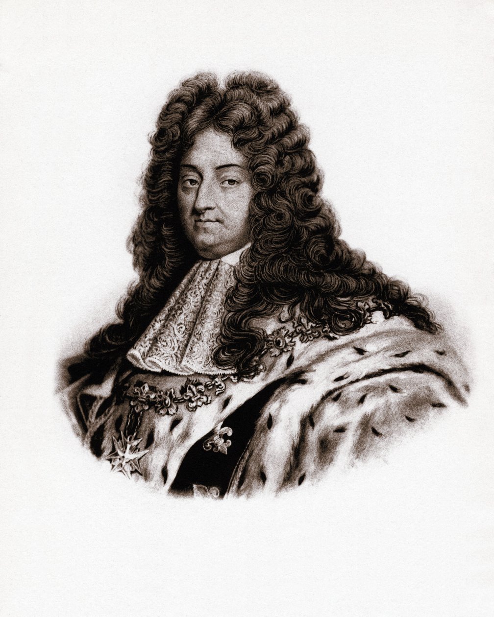 XIV. Lajos francia király portréja (1638-1715) 19. századi metszet alkotó: Unbekannter Künstler