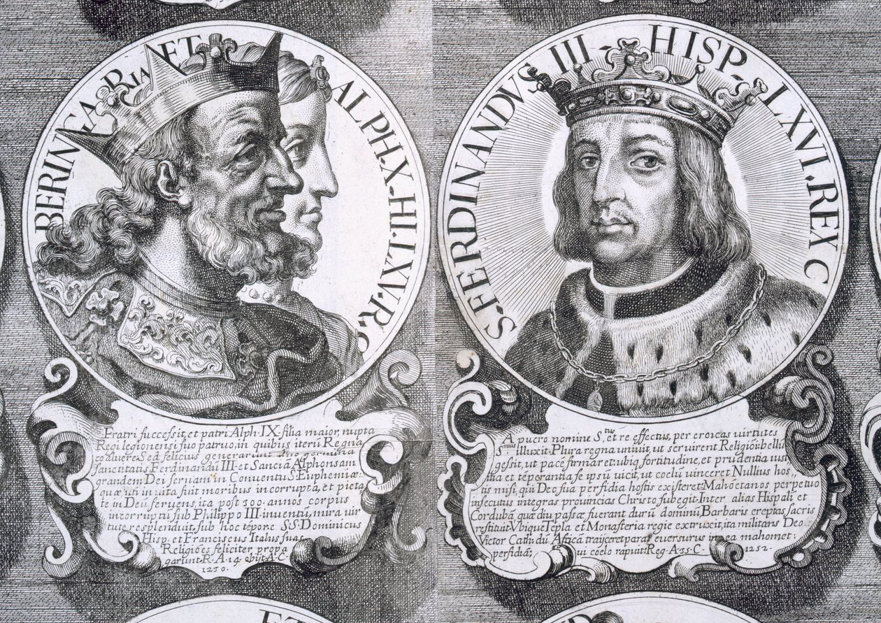 Kasztíliai Berengaria és III. Kasztíliai Ferdinánd portréi (litho) alkotó: Unbekannt