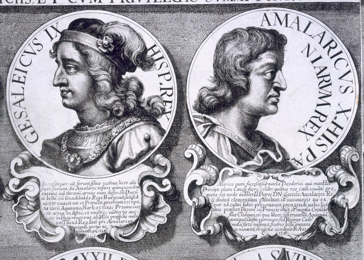 Gesalec és Amaláric portréi (litho) alkotó: Unbekannt