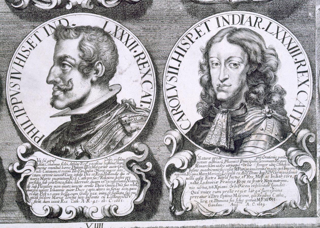 IV. Fülöp és II. Károly portréi (litho) alkotó: Unbekannt