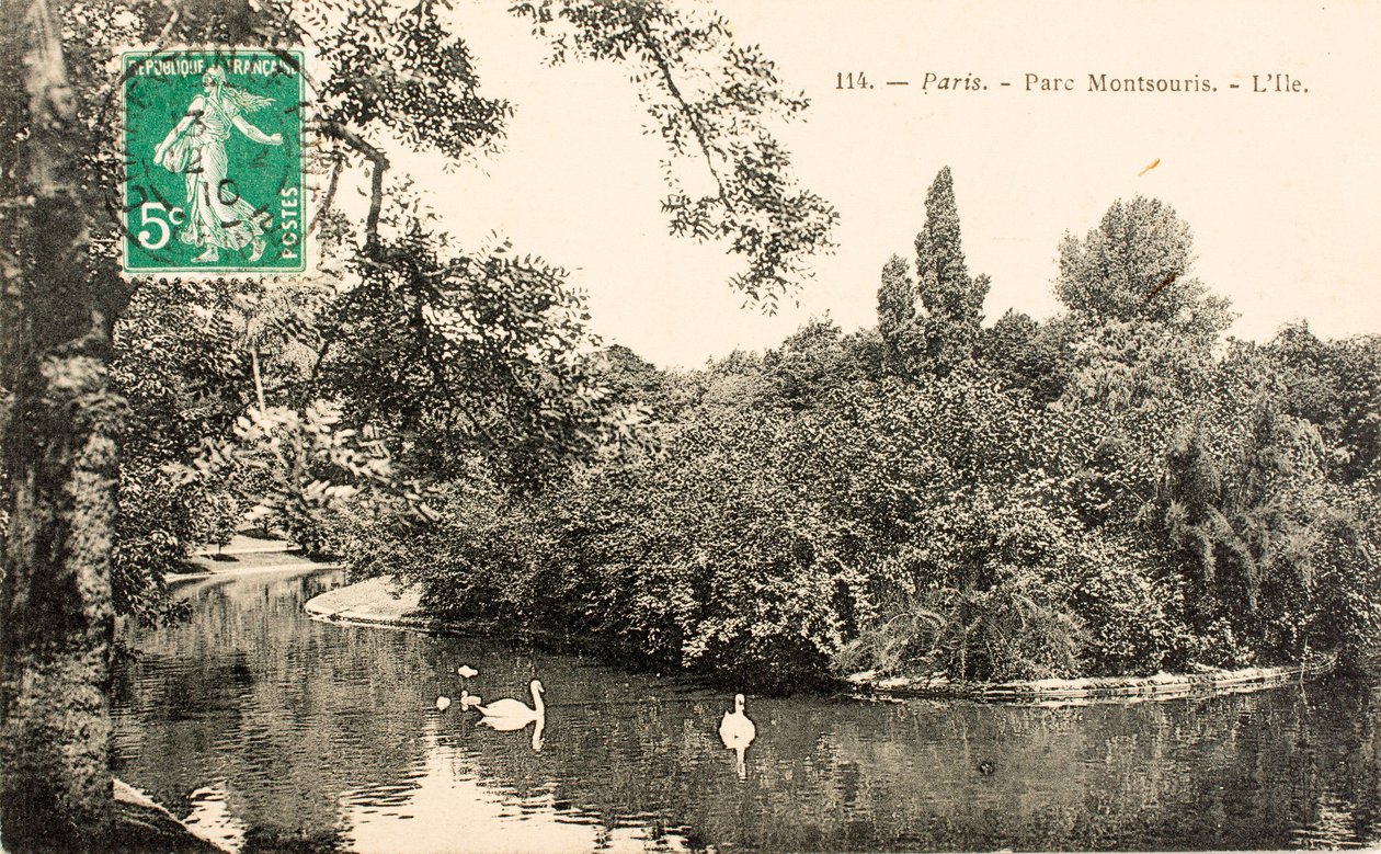 Képeslap/Parc Montsouris/Párizs/Seine/Ile de France/Franciaország alkotó: William M. Timlin