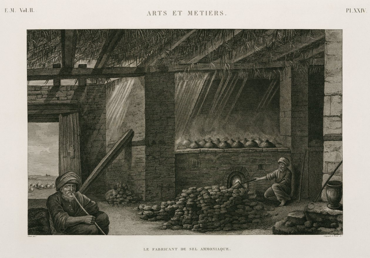 Eljárás, vegyi sókészítés, ammónia, Egyiptom, 1798 alkotó: Unbekannt