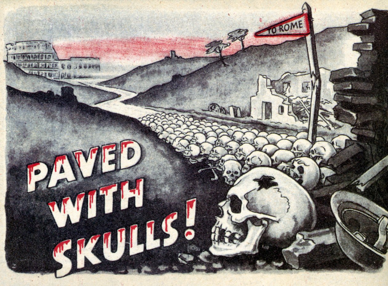 Propaganda. Rómába. Koponyákkal kikövezve. 1940 alkotó: Unbekannt