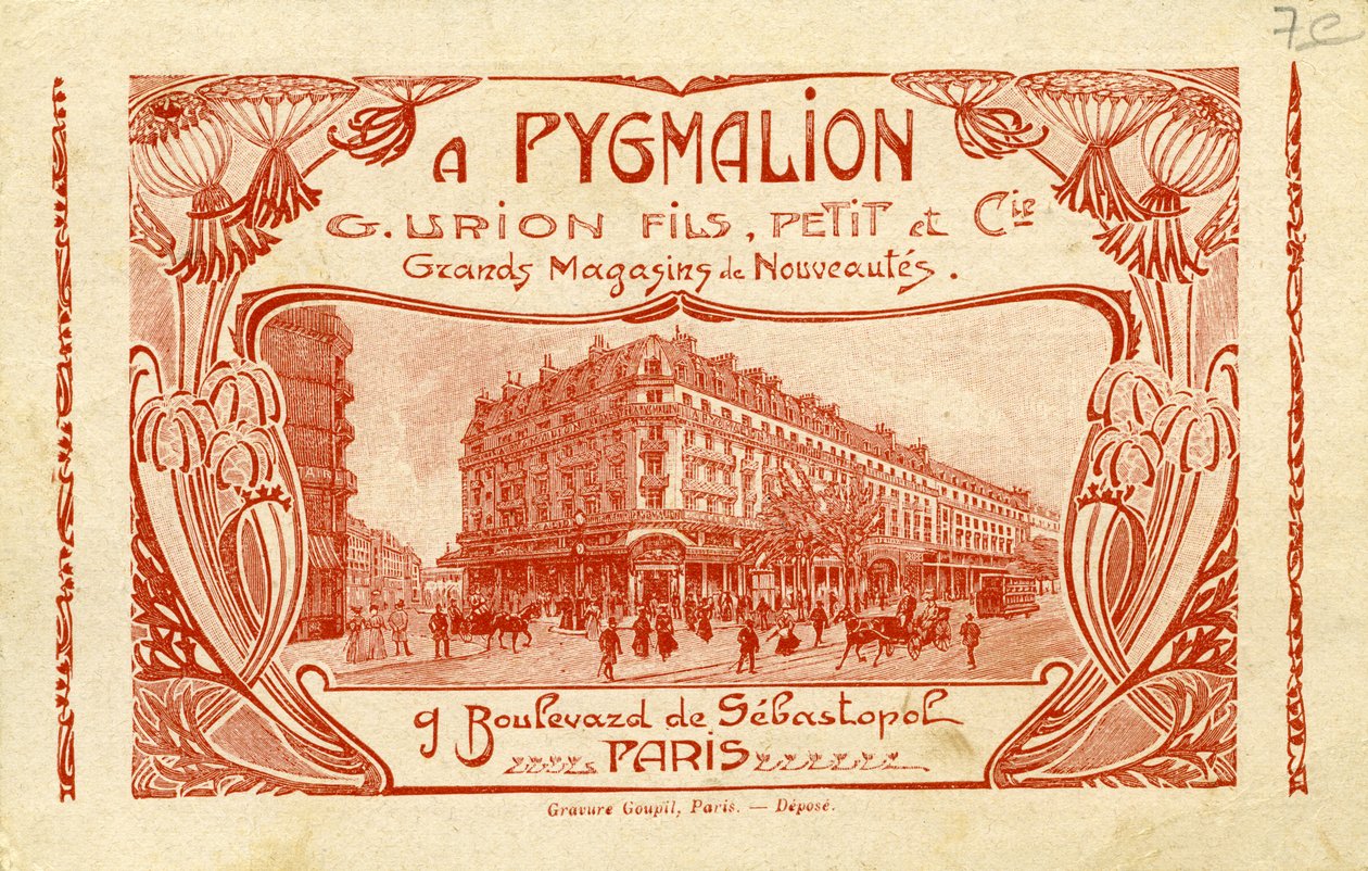 Pygmalion- francia áruház reklámja. alkotó: Unbekannter Künstler