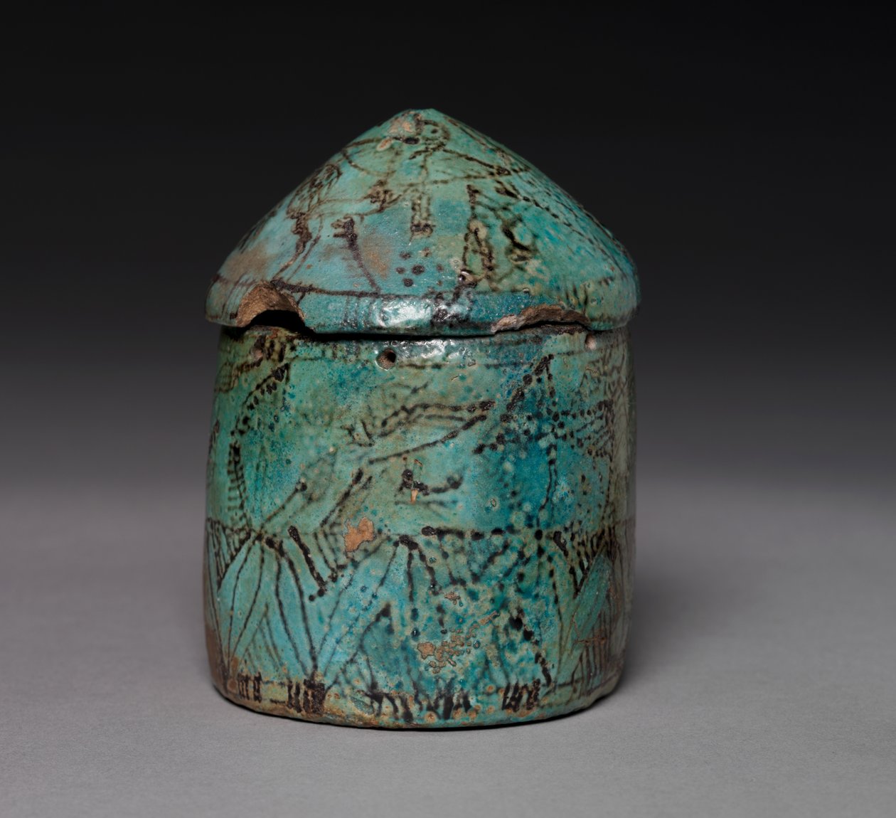 Pyxis fedéllel, késő Középbirodalomtól a korai újbirodalomig, ie 1901-1525 körül alkotó: Unbekannt