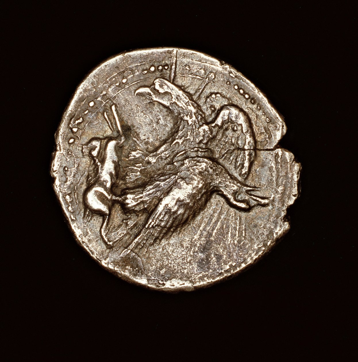 Ritka ókori görög érme, ezüst tetredrachma, Agrigentum, sas nyúllal, 411 BC (fotó) alkotó: Unbekannter Künstler