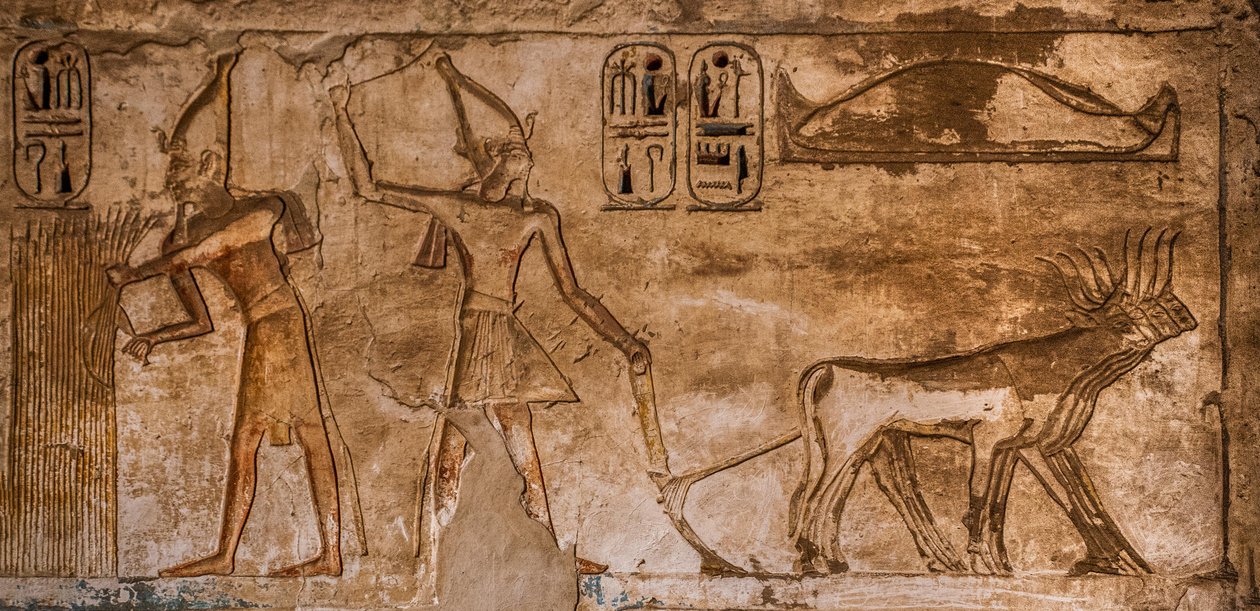 Dombormű tüzes jelenetekkel a 26-os szoba északkeleti falán, Medinet Habu, Ramszesz III halotti temploma, Luxor, Théba-Nyugat, Egyiptom, Afrika (fotó) alkotó: Unbekannter Künstler