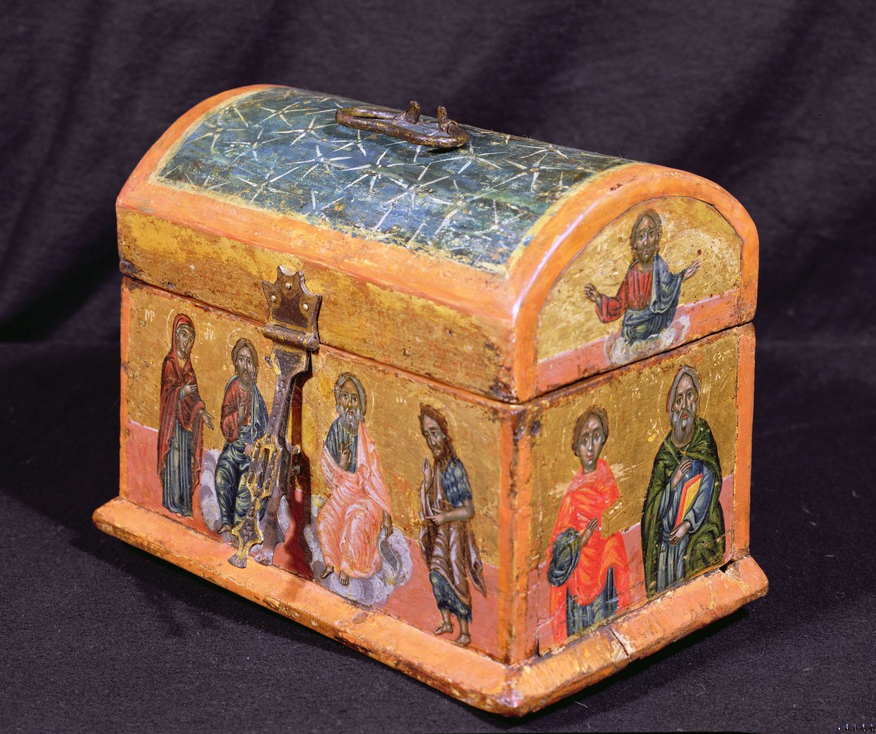 Ereklyetartó doboz vagy krizmatórium, Görög-szigetek, 1700 körül (tempera fán) alkotó: Unbekannt