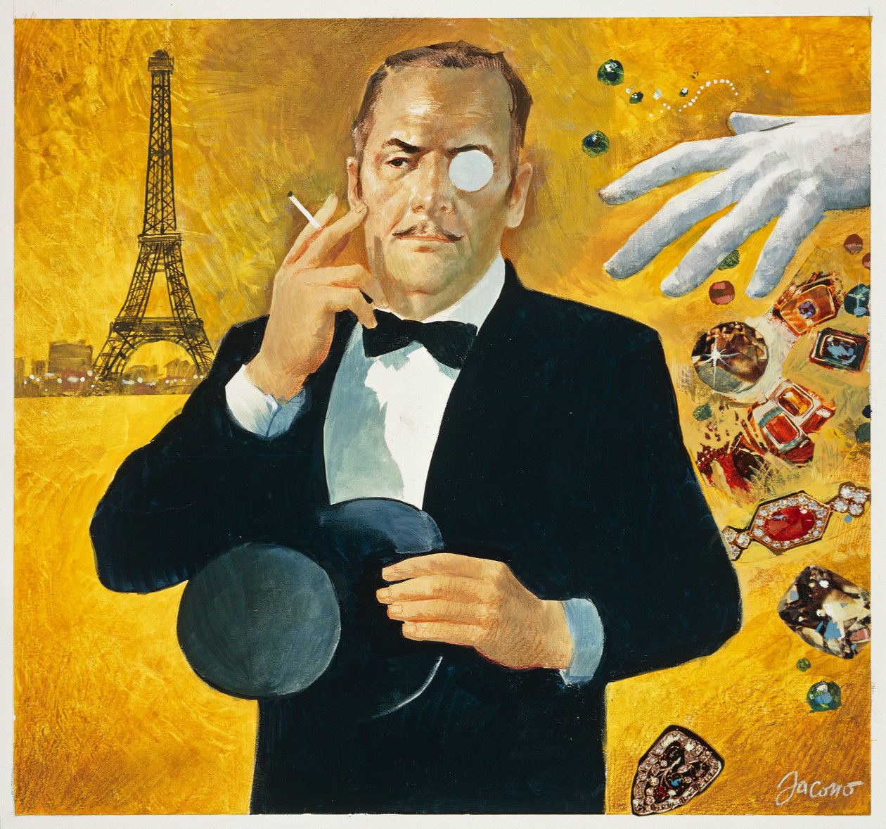 Arsene Lupin, úri betörő, Maurice Leblanc karakter ábrázolása - Stock illusztráció alkotó: Alec Hunter
