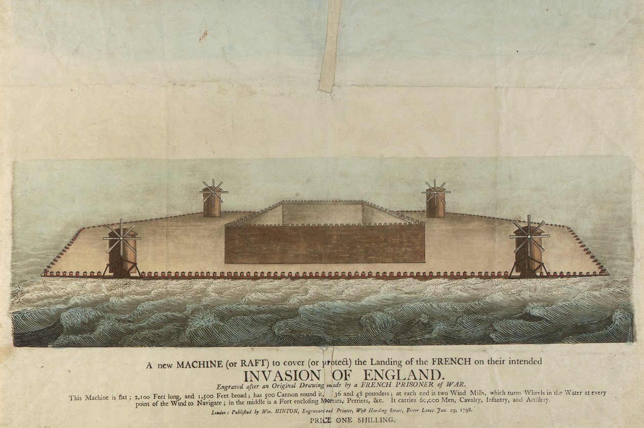 A Nagy-Britanniát 1798-ban lerohanni készülő francia tutaj ábrázolása (metszet) alkotó: Unbekannter Künstler