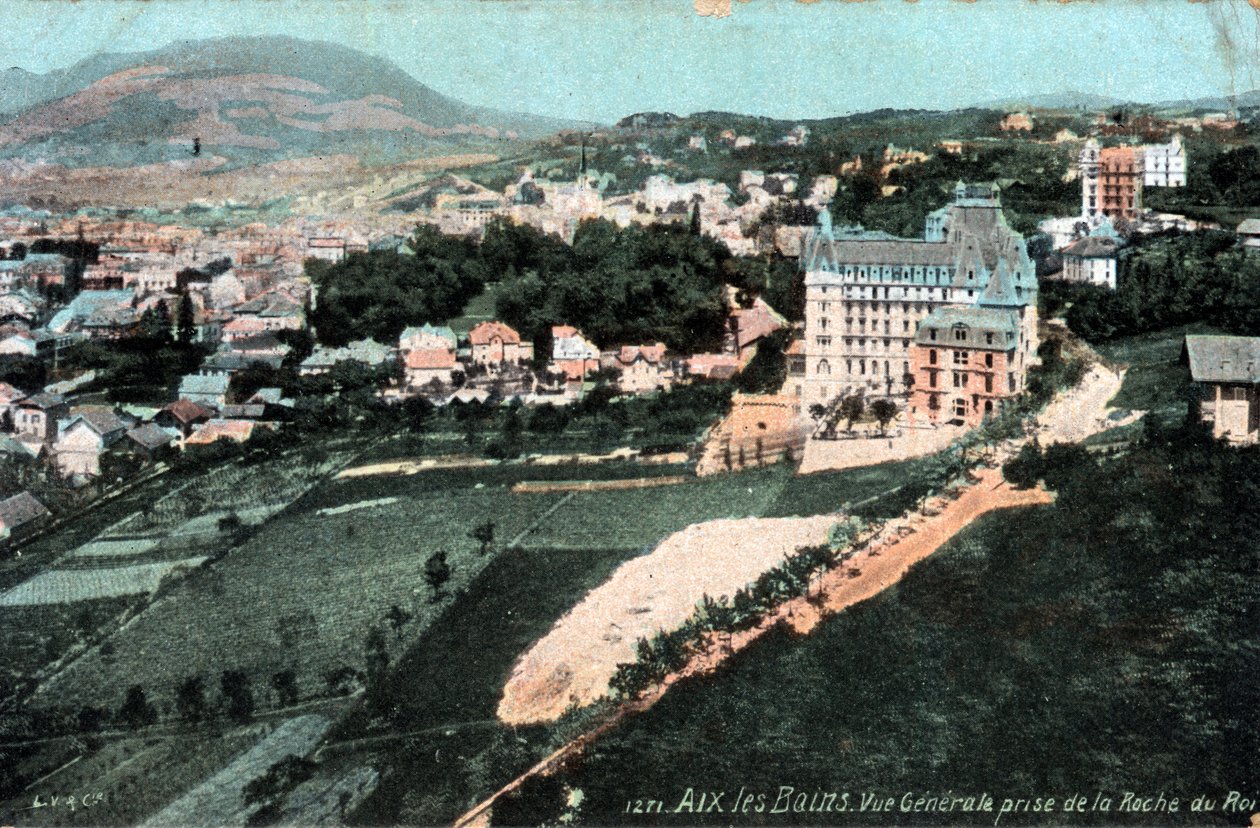 Rhone Alpes, Savoie (73), Aix les Bains (Aix-les-Bains): általános kép a Roche du Roi-ról - Képeslap a 19. század végéről és a 20. századról alkotó: Unbekannt