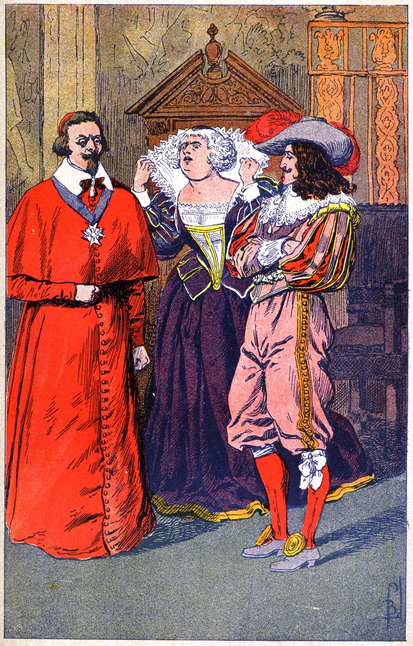 Richelieu, Marie de Medicis, XIII. Lajos, 1910-20 körül (illusztráció) alkotó: Unbekannter Künstler