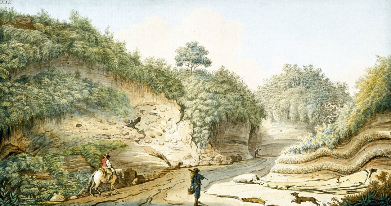 A Pausilipo-barlangtól Pianura, Nápolyi Királyság felé vezető út, 1767 körül alkotó: Unbekannter Künstler