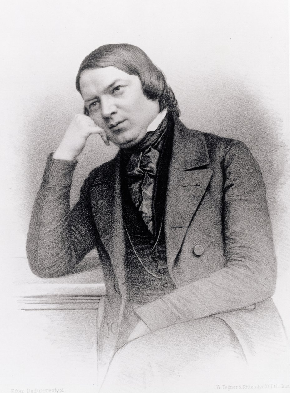 Robert Alexander Schumann (1810-56), német zeneszerző, Isaac Wilhelm Tegner (1815-93) és Johann Adolf Kittendorff (1820-1902) metszete dagerrotípia (litho) után alkotó: Unbekannt