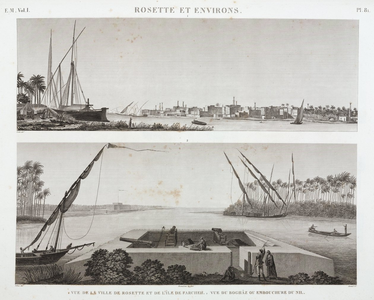 Rosetta és a Nílus torkolata, Egyiptom, 1798 alkotó: Unbekannt
