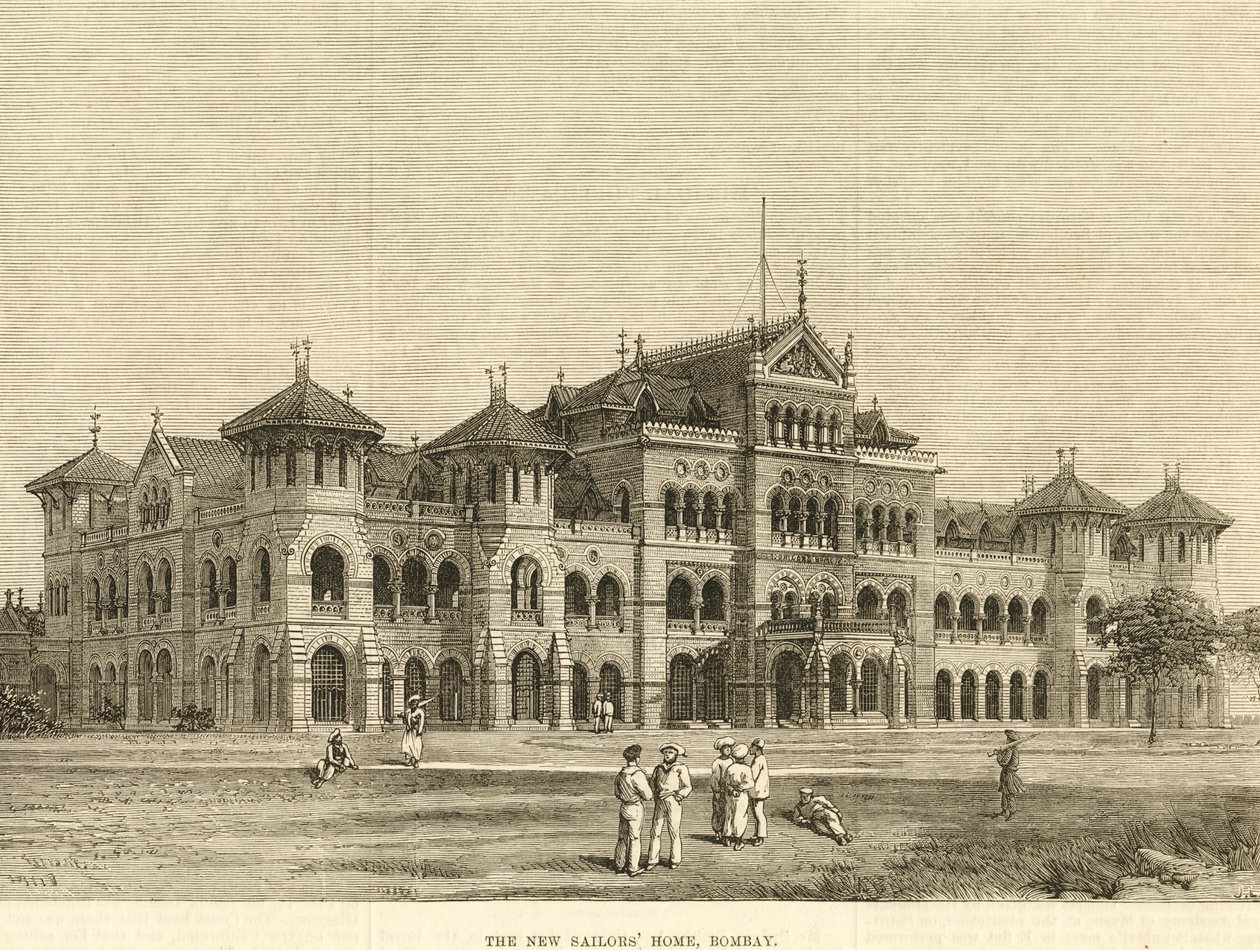 Királyi Alfréd Tengerészotthon, Bombay, 1900-as évek (metszet) alkotó: Unbekannter Künstler
