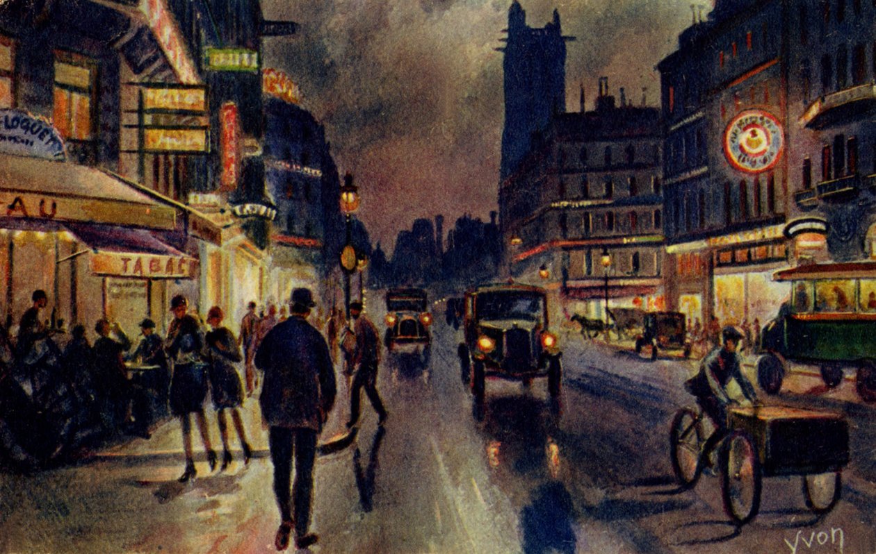 Rue de Rivoli, Párizs, 1933 körül (képeslap) alkotó: Unbekannter Künstler