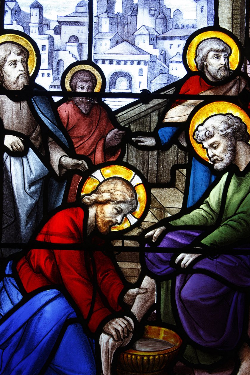 Szent Aignan templom Jézus tanítványai lábát mossa, Chartres, Franciaország alkotó: Unbekannt