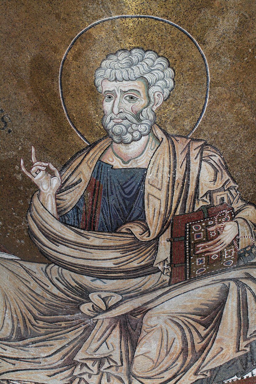 Szent Péter mozaik a Santa Maria Nuova katedrálisban 12. századi Monreale, Szicília alkotó: William M. Timlin