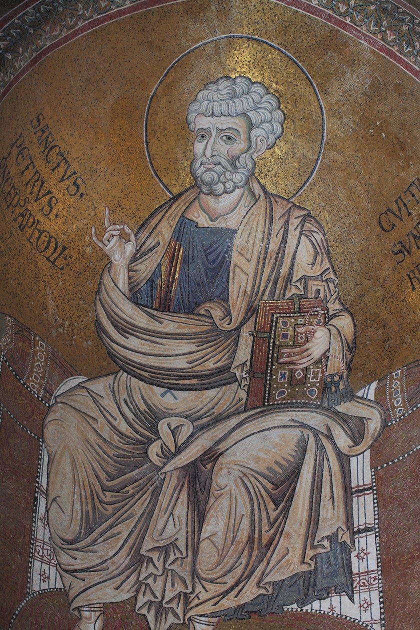 Szent Péter mozaik a Santa Maria Nuova katedrálisban 12. századi Monreale, Szicília alkotó: William M. Timlin