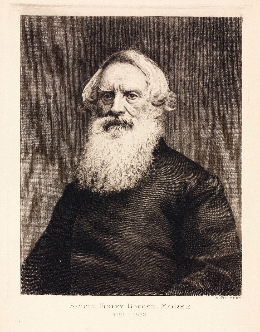 Samuel F B Morse amerikai művész és a Morse-kód feltalálója, 1870 körül alkotó: Unbekannt