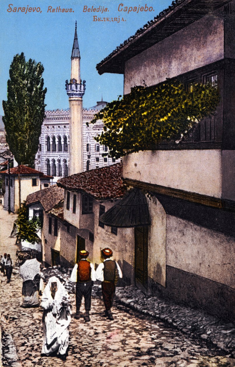 Szarajevó, Bosznia-Hercegovina fővárosa 20. század eleje (képeslap) alkotó: Unbekannter Künstler