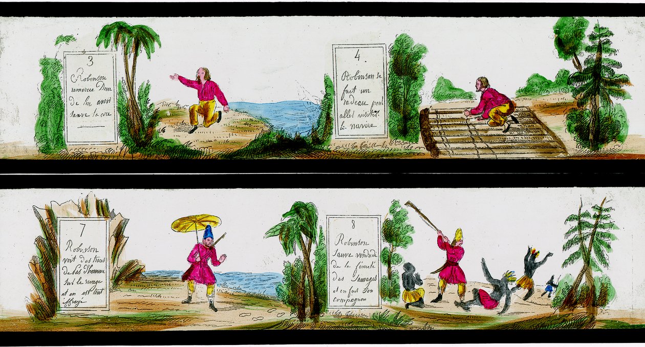 Jelenet Robinson Crusoe kalandjaiból alkotó: Unbekannter Künstler