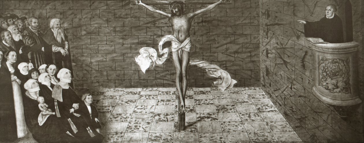 Jelenet Luther Márton protestáns reformátor életéből alkotó: Unbekannter Künstler
