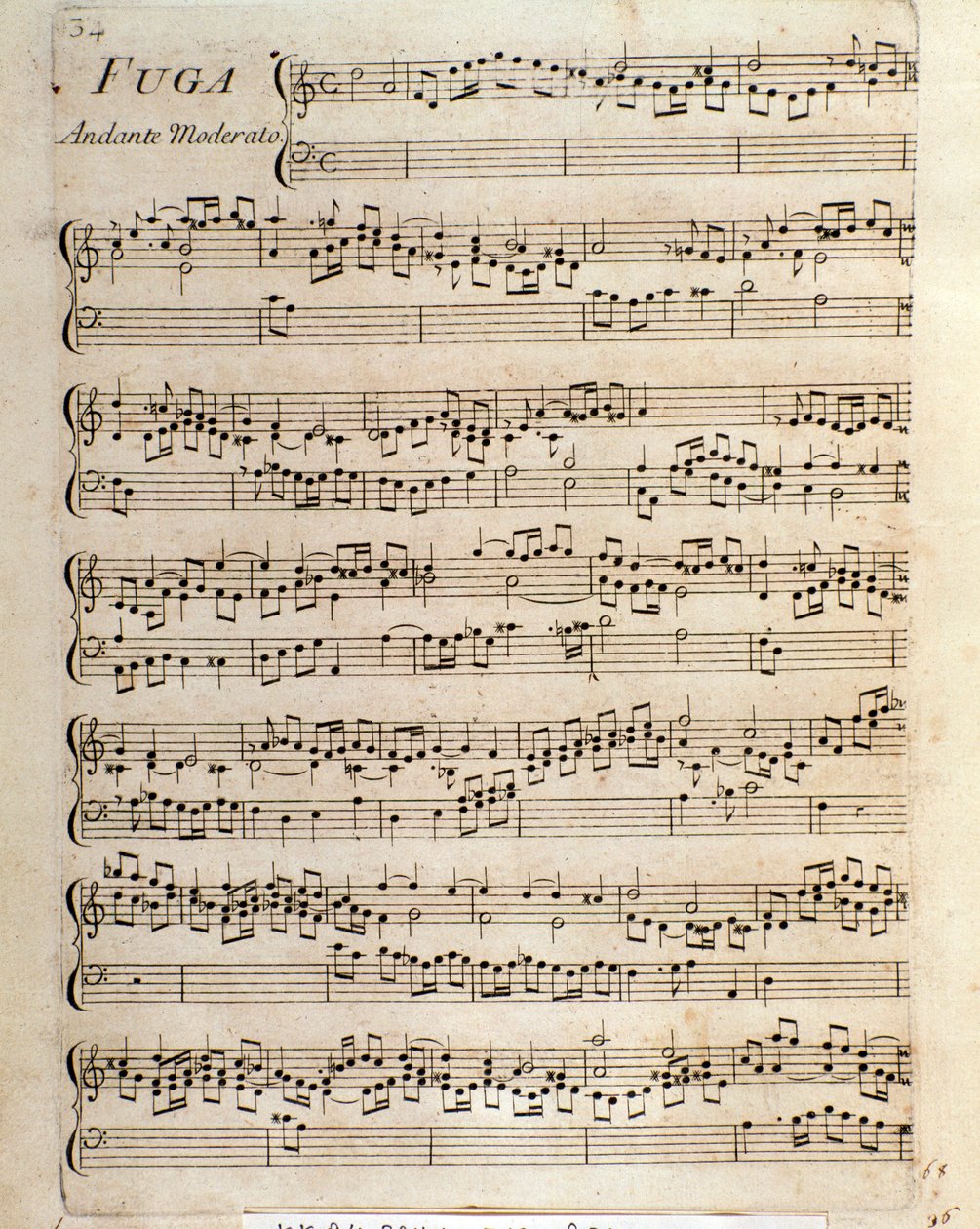 Domenico Scarlatti: Fúga darabokban csembalóra szóló kottaoldala alkotó: Unbekannter Künstler