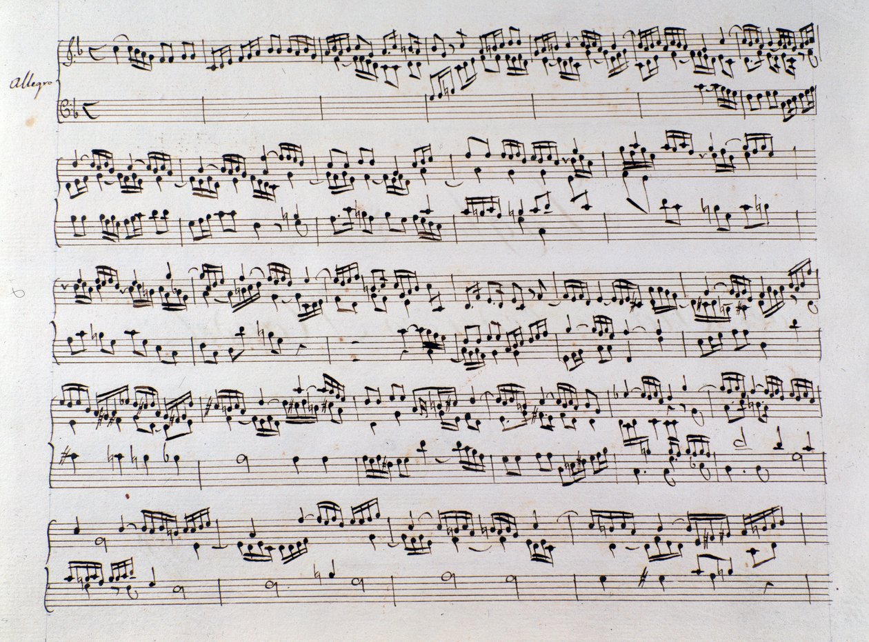 Kottalap Händel fúgájához Domenico Scarlatti és Friedrich Händel két művét tartalmazó kéziratból alkotó: Unbekannter Künstler