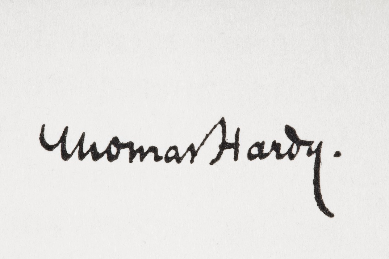 Thomas Hardy szerző aláírása, Albert király könyvéből, 1915-ben megjelent (litho) alkotó: Unbekannt